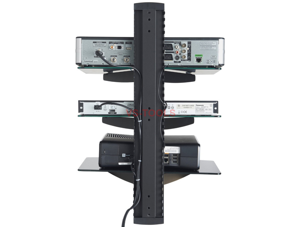 Adjustable 3 Shelf for DVD Player Cable Box Receiver Gaming